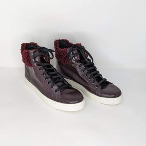 TOPSHOP High Top Fleece Trim Sneakers Women's 9.5